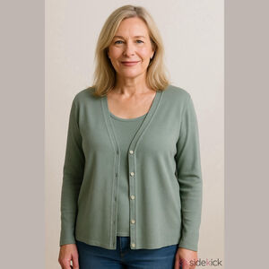 Charter Club Sage Green Cardigan Sweater Set Extra Large